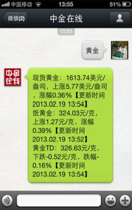 查找贵金属行情信息